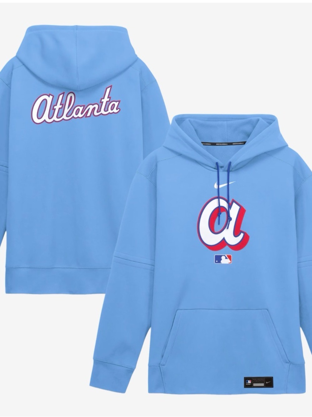 NWT Authentic Men's Atlanta Braves Nike Light Blue 2026 City Connect Hoodie
